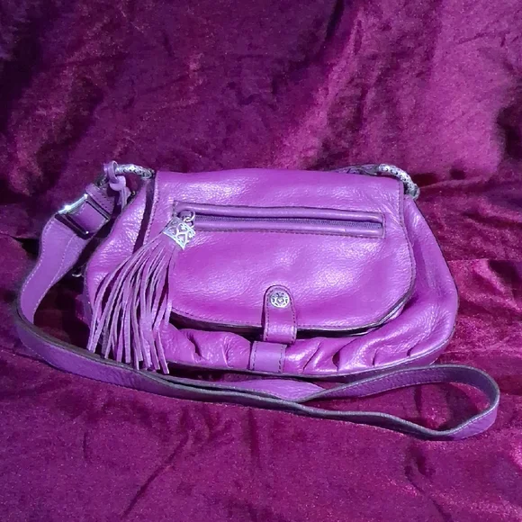 Brighton Purple Crossbody Bag with Tassel Charm - Picture 1 of 13